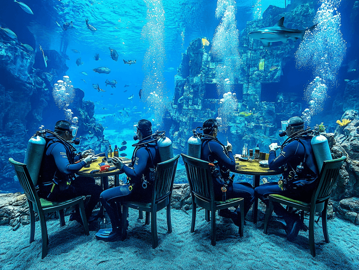 Group of divers at a think tank